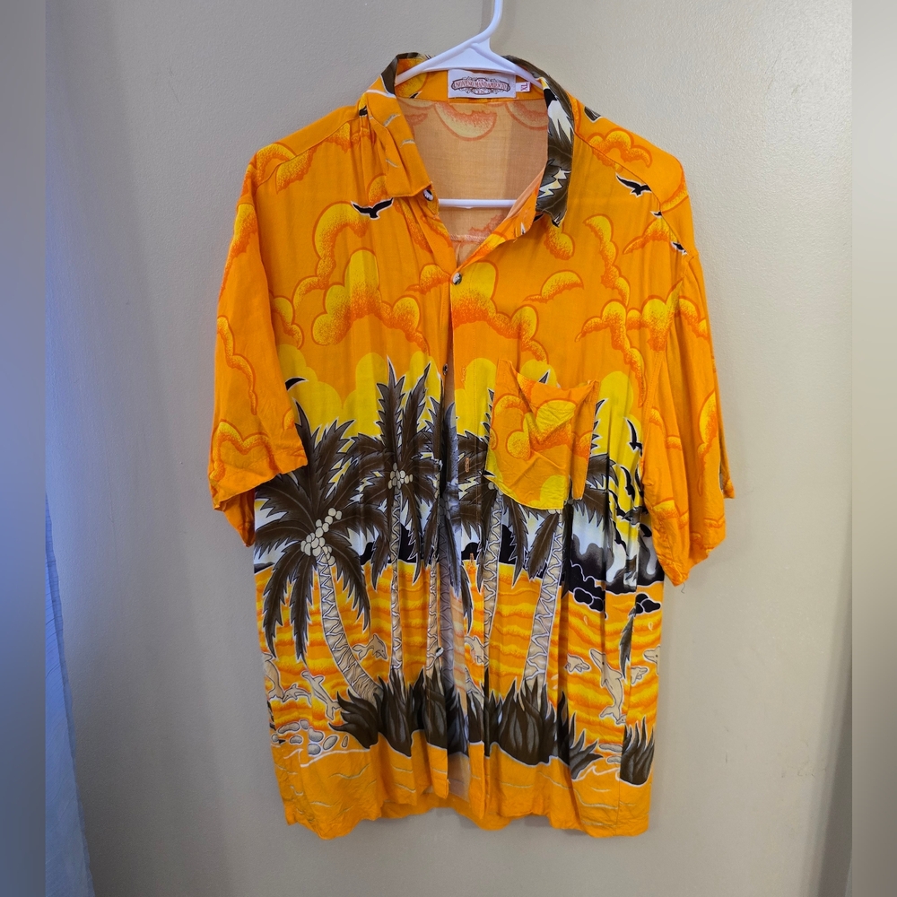 Noveno Mandamiento Vibrant‎ Orange Hawaiian Shirt